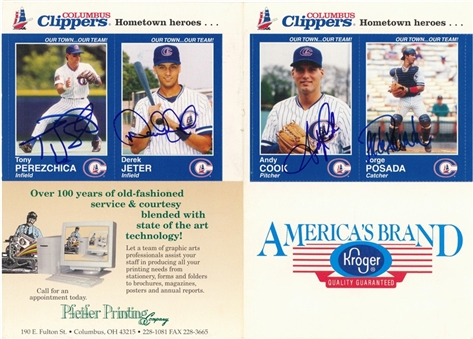 1995 Columbus Clippers Team Issue Signed Program (4 Different Signatures) Featuring Jeter (Beckett)